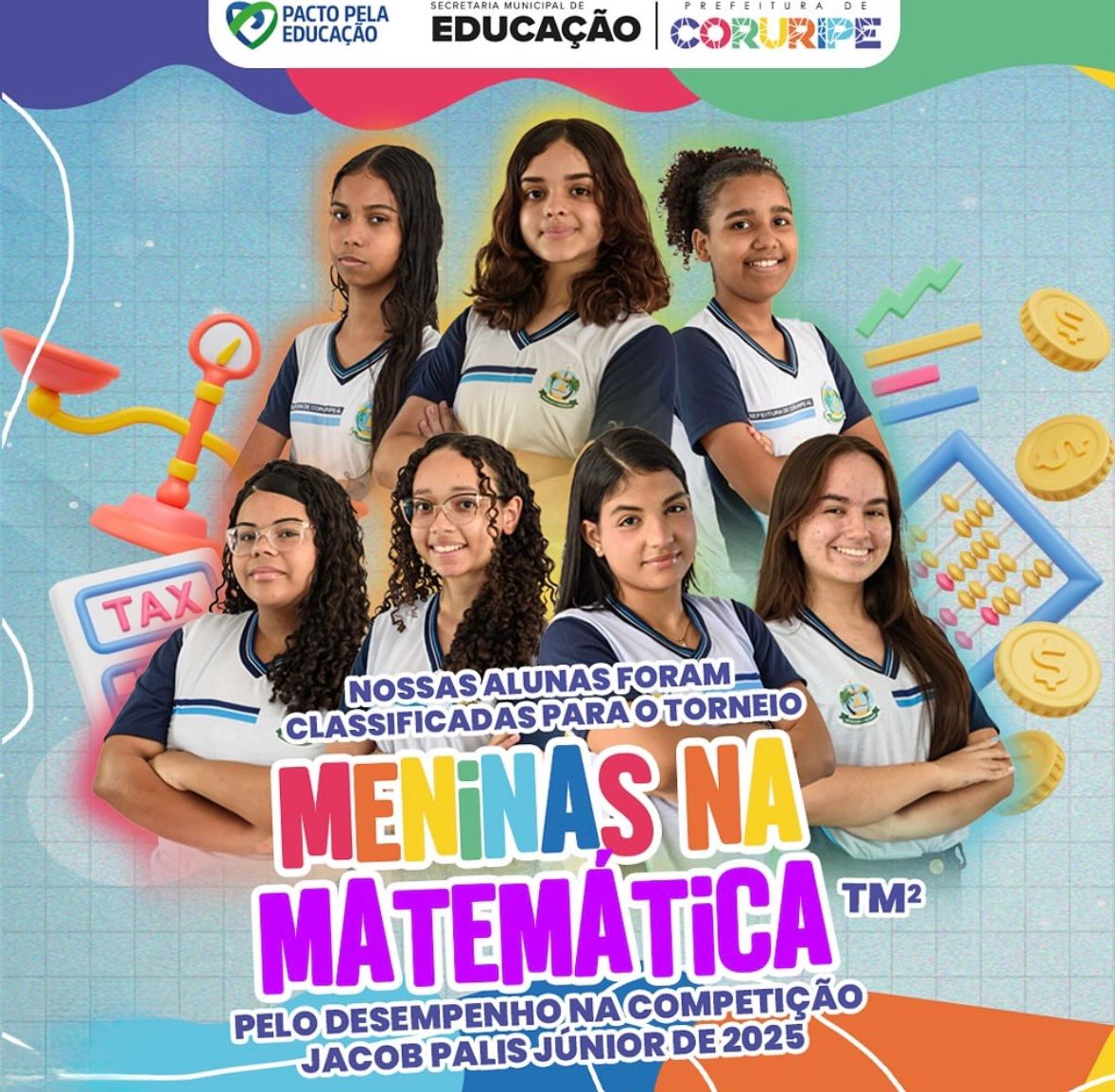 Alunas da Escola Liége Gama Rocha representam Coruripe em competição nacional Meninas na Matemática (TM²)